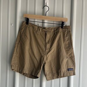 Patagonia Tan Flat Front Casual Khaki Shorts